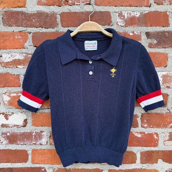 Barstool Golf Ryder Cup Knit Polo Shirt Navy Size Medium - Picture 1 of 6